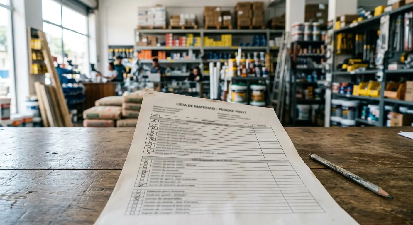 Checklist de processo em uso por funcionário de pequena empresa